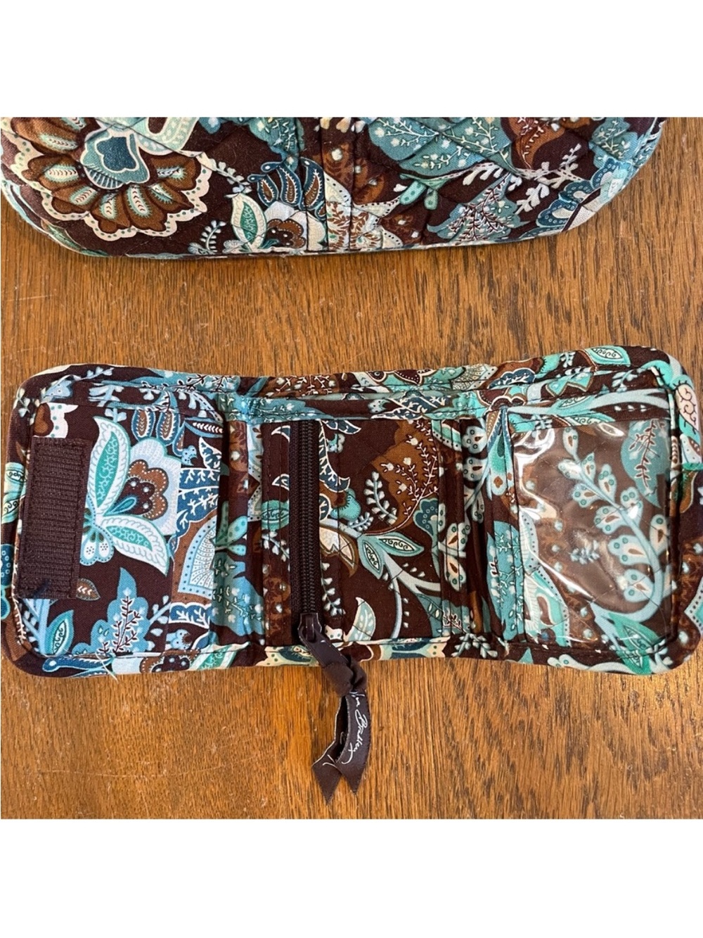 Vera Bradley Java Blue Maggie Purse Shoulder Handbag and Tri Fold Wallet Set - Picture 6 of 11
